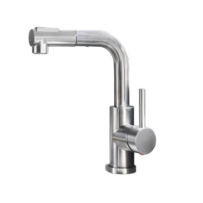 China Pull Out Sus304 Spray Lever Faucet Single Handle Bathroom Faucet Pull Out Bathroom Sink Faucet for sale