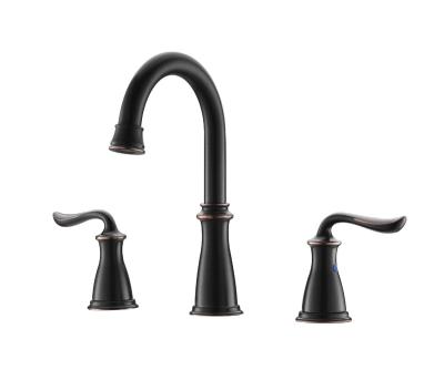 China Pull Out Spray 2 Handle 8 Inch Wide Bathroom Sink Faucet Commercial Bathroom Lavabo Faucet for sale