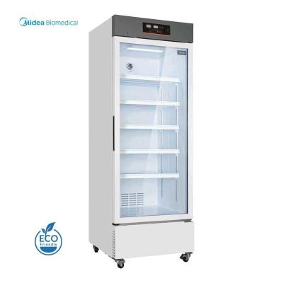 China 316L Fridge Storage Volume USB Port Glass Door Medical Refrigerator for Midea Laboratory for sale