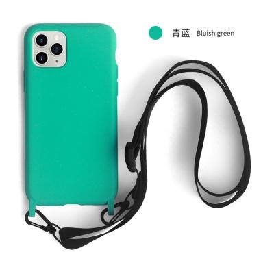 China Custom 100% Waterproof Eco-Friendly Fashion Pla Bio Cute Degradable Necklace Mobile Phone Case With Strap for sale