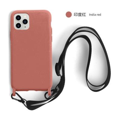 China Custom 100% Waterproof Eco-Friendly Pla Bio Fashion Cute Degradable Mobile Phone Case With Strap for sale