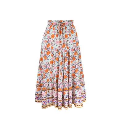 China rayon 100% Anti-wrinkle 2021 hot product price best charming printing bandage women long skirt for sale