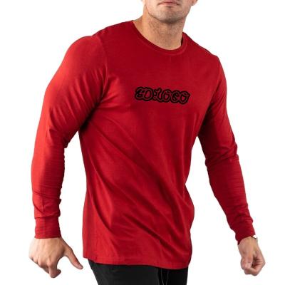 China Hot Selling Anti-Wrinkle Basic Long T-shirt Gym T-shirt Custom Dry Muscle Quickly Fitted Longsleeve T-shirt Men for sale