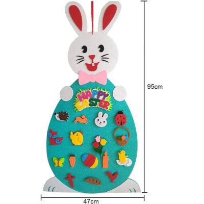 China Eco-Friendly Kids DIY Felt Easter Bunny Set with Detachable Ornament Easter Gifts Door and Wall Decoration for sale