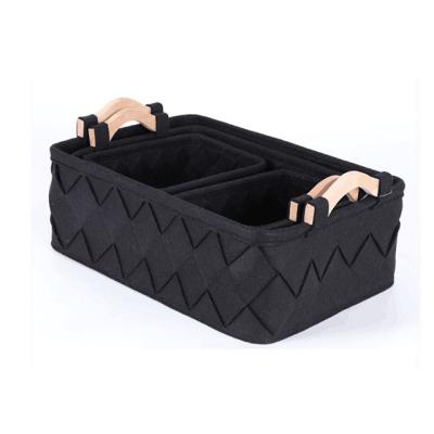 China Sustainable Multifunctional Felt Storage Drawer Organizer Felt Storage Basket Bag for sale