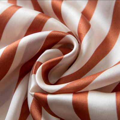 China Wholesale Organic 100% Silk Textile Striped Customized Digital Printed Fabric 10mm Charmeuse Silk Fabric For Home Textile for sale