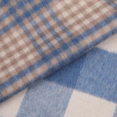 China Double Faced Double Faced Cashmere Fabric Wholesale Popular Big Plaid Women's Coat Wool Fabric For Clothing for sale