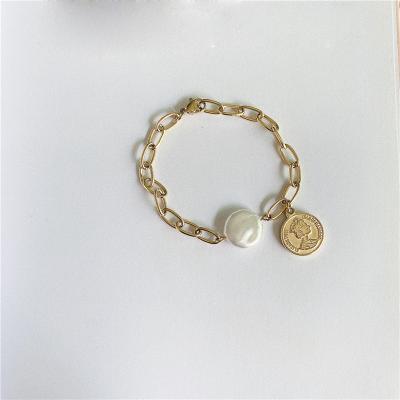 China New FASHIONABLE Gold Plated Stainless Steel Coin Heart Bracelets For Women Jewelry for sale