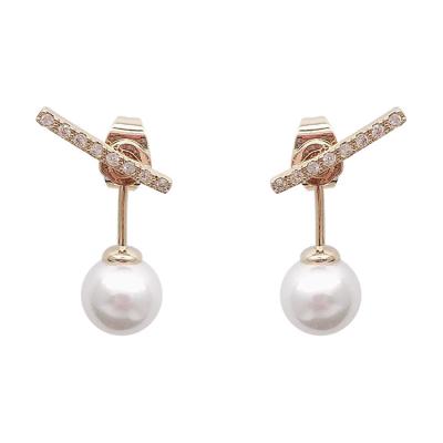 China TRENDARY korean earrings jewelry 925 silver needle fashion pearl earrings for sale