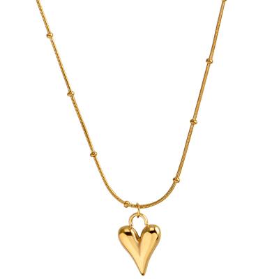 China FASHIONABLE Simple Delicate Gold Heart Stainless Steel Women Pendant Necklace for sale