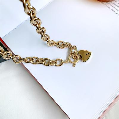 China FASHIONABLE Women Fashion Gold Heart Stainless Steel Necklace for sale