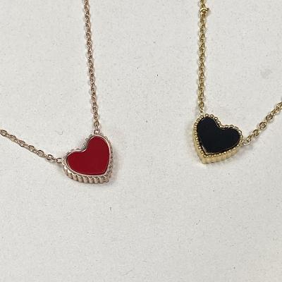 China Fashionable Korean Style Heart Necklace Simple Stainless Steel Clavicle Necklace Jewelry for sale