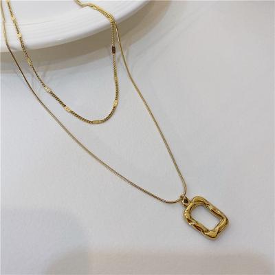 China FASHIONABLE Stainless Steel Simple Pendant Necklace Titanium Clavicle Choker Necklace for sale