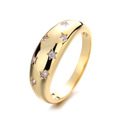 China FASHIONABLE Gold Plated Ring Fashion Women Simple Crystal Star Ring for sale