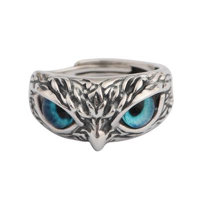 China FASHIONABLE 925 Sterling Silver Owl Ring Opening Unisex Resizable Silver Rings for sale