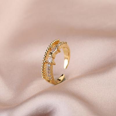 China Korean Heart Ring Opening Gold Plated Trendy Fashion Style Butterfly Ring for sale