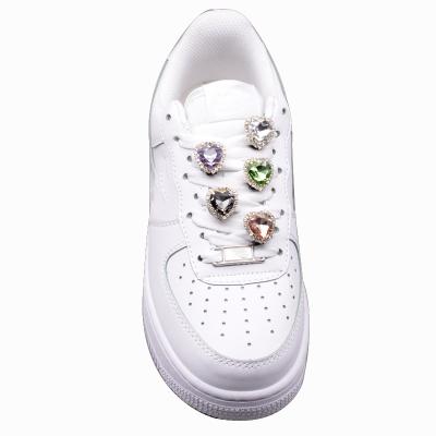 China Fashion Lace Charm Fashion Lace Charm Rhinestone Shoe Lace Decoration Bling Heart Glitter Lace Clog Charms Accessories for sale