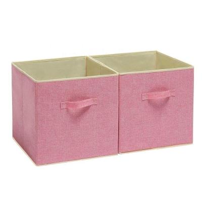 China Simple Sustainable Stackable Eco Friendly Foldable Fabric Storage Box For Blanket for sale