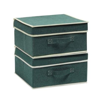 China Sustainable Eco Friendly Home Storage Organizer Shoe Box Stackable Fabric Bins With Lid for sale