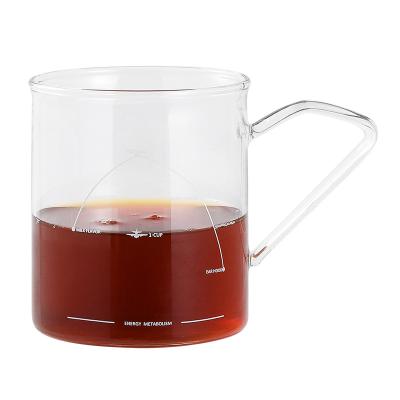 China Viable Transparent Glass Coffee Mugs 260ml Coffee Tea Cup With Elf Handle for sale