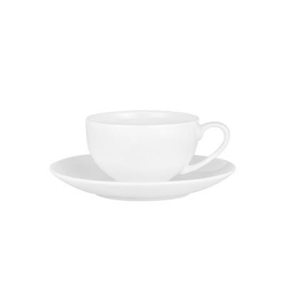 China Viable White Ceramic Italian Classic Espresso Coffee Cup Latte Machine Coffee Cup and Saucer 180ml 300ml Tea Ceramic Coffee Cup and Saucer for sale