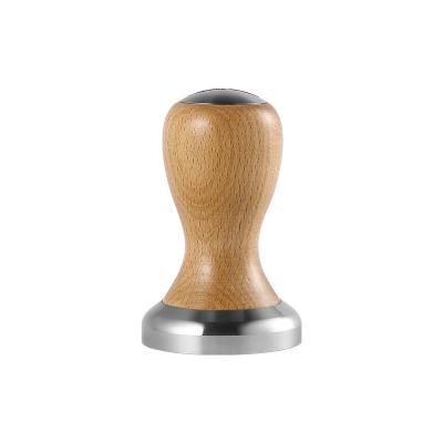 China Bartender Espresso Coffee Tamper 58mm Wire Base Coffee Bean Press Stainless Steel Walnut Viable Flat Wood Zen Tamper Calibr for sale