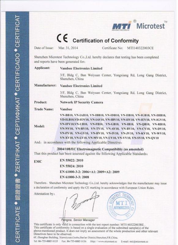 CE - Shenzhen Vandsec Electroncis Limited