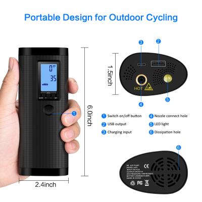 China Portable Portable Cordless Smart Inflator 12V Bike Tire Mini Tire Inflator Kit for sale