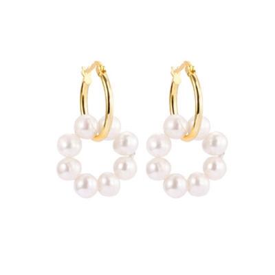 China CLASSIC High Quality Jewelry S925 Sterling Silver Pearl Fashion Earrings Women for sale