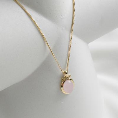 China FASHIONABLE 18K Hot Sale 925 Sterling Silver Pink Tear Drop Necklace Crystal Pendant Women Women for sale