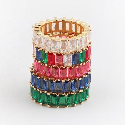 China FASHIONABLE Saimini Jewelry Gold Plated CZ Copper Rainbow Ring Wand for sale