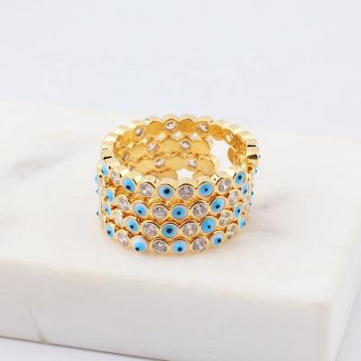 China Wholesale FASHIONABLE Turkish Style Multi Brass Zirconia Adjustable Greek Ring for sale