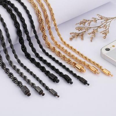 China FASHIONABLE Hip Hop Stainless Steel Twist Rope Chunky Necklace For Men for sale