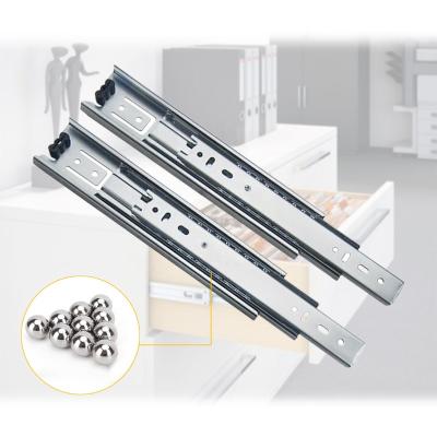 China 3 Fold+Full 45mm Extension Hot Selling Stainless Steel Type 3 Fold Drawer Bayonet Ball Bearing for sale