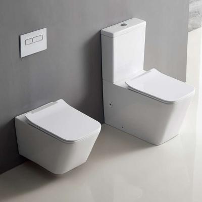 China Australian Rimless Two-piece Toilet Watermark Bathroom Toilet Wall-Hung Toilet Double-flush for sale