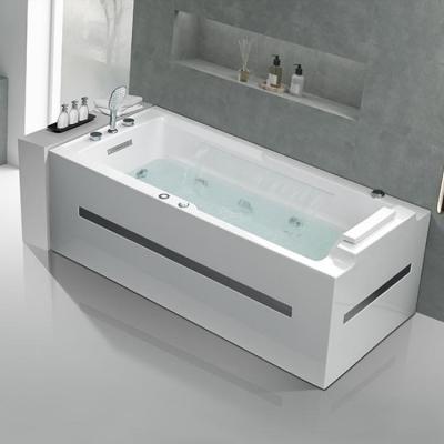 China 1700mm Free Standing Waterfall Bath Tub Massage Bathtub With Hand Shower for sale