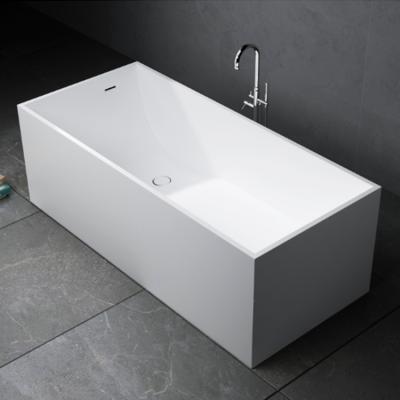 China 1700mm Free Standing Artificial Stone Bathtub Hotel Resin Solid Surface for sale