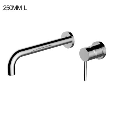 China Bathroom Bathtub Mixer Taps Wall Taps Mixer Taps 250mm Metered Spout Curved Spout for sale