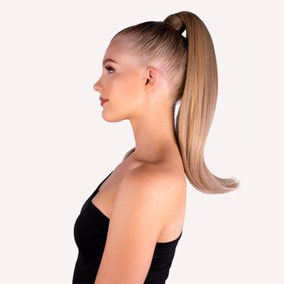 China Long Smooth Straight Wrap Around Clip In Pony Tail Hair Extension Synthetic Heat Resistant Ponytail Hair for sale