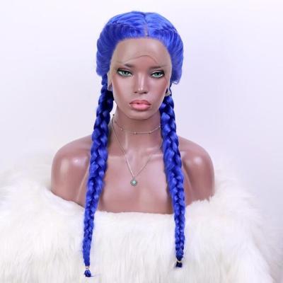 China Colorful Synthetic Regular Wave Cornrow Braid Lace Wig, Braided Wigs For Black Women for sale