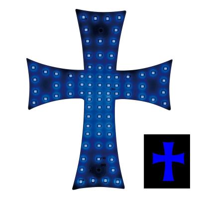 China Car.office God Cross Jesus7 inch blue lamp with cigretta socket LED night suction cups type RGB led lamp for wall car shield window for sale