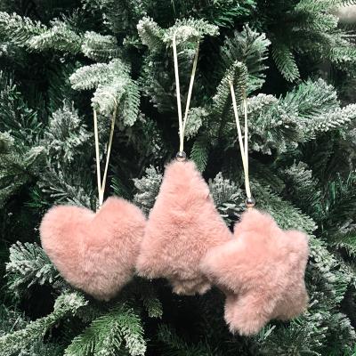 China 2021 Christmas World Love Christmas Tree Dangling Pink Whole Plush Cloth Decorations Party New Year Blessing Gift for sale