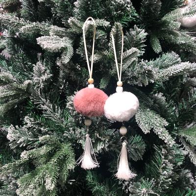 China 2021 Christmas World Christmas Tree Decorations Christmas Tree Decorations Whole Ball Pendant Acrylic Tassel Plush Fabric Pendant 2021 Gift for sale