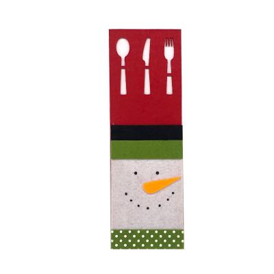 China Overall Christmas New Year knife and fork bag family party table decoration table watch out snowman for sale