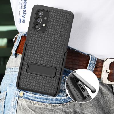 China Anti-drop Phone Case For Samsung A52 A72 Heavy Duty Case Cover Swivel Shockproof Belt Clip With Kickstand Ring Support for sale