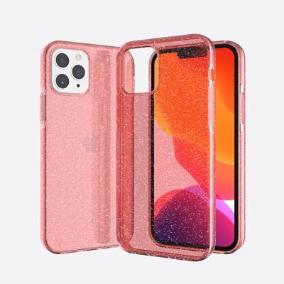 China Shockproof Drop Shipping OEM Customized Transparent Soft Glitter TPU Cell Phone Case For iPhone12 Pro Max for sale