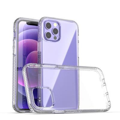 China Crystal Clear Hard Acrylic Hybrid Shockproof Transparent Soft Frame Anti-fall New Arrivals TPU Mobile Cover For iPhone 12 for sale