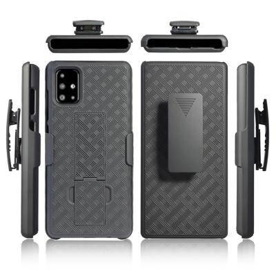 China Matte Full-Body Rugged Holster Phone Case Cover for Samsung A51 Belt Clip Combo Case with Built-in Kickstand for sale