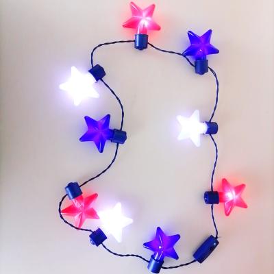 China Hot Selling Led Flasher Led Light Customs Lead Necklace The Flashing Christmas Star Flasher Necklace for sale