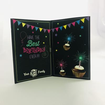 China Europe Handmade Greeting Card Printing Happy Birthday Greeting Cards With Music And LED Fiber for sale